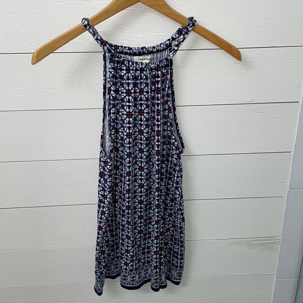 Halter neck floral tank top